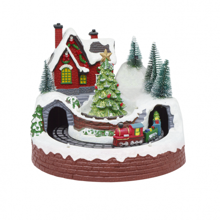 Christmas Village 361036 Carrusel Navidad con Luz Sonido y Movimiento 20x20x16