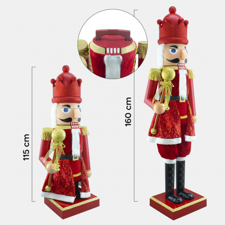 392005 Soldado cascanueces 160 cm música y movimiento en madera y plástico