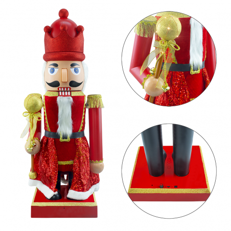 392005 Soldado cascanueces 160 cm música y movimiento en madera y plástico