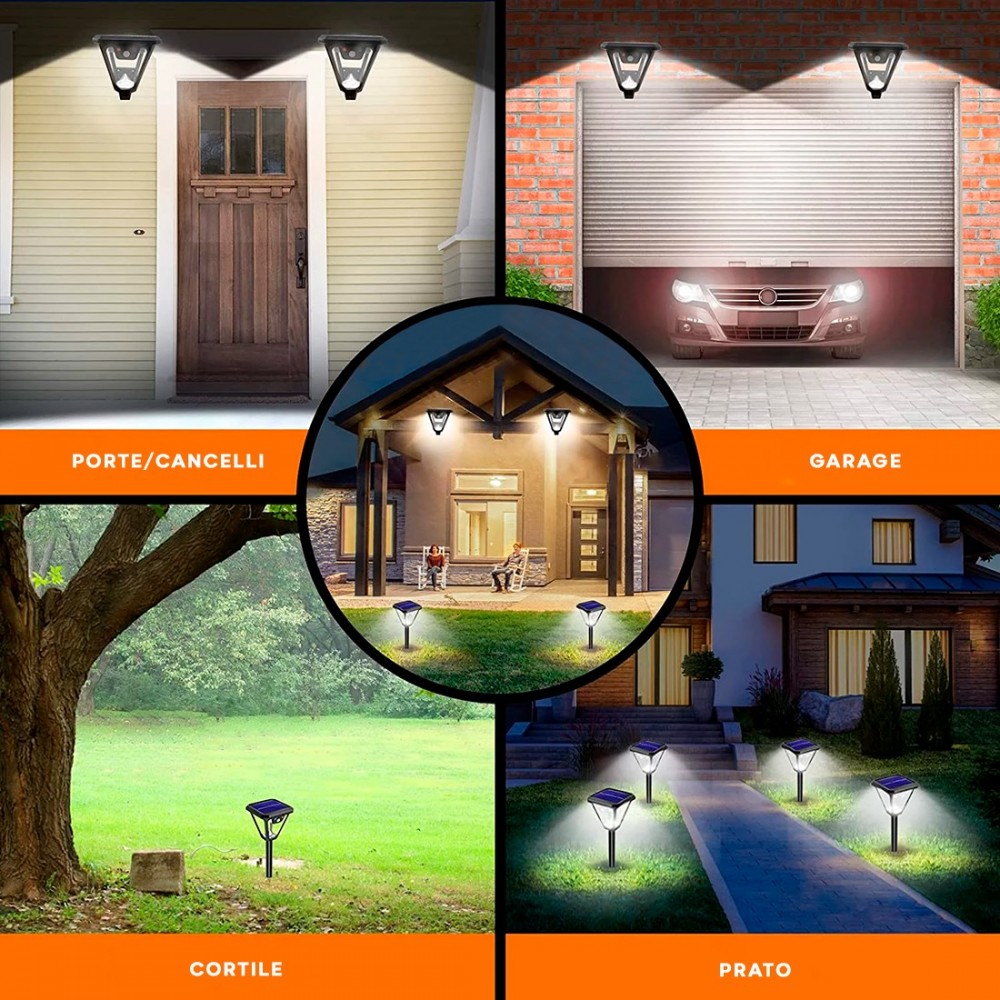 Lámpara de jardín y pared recarga luz solar luz...