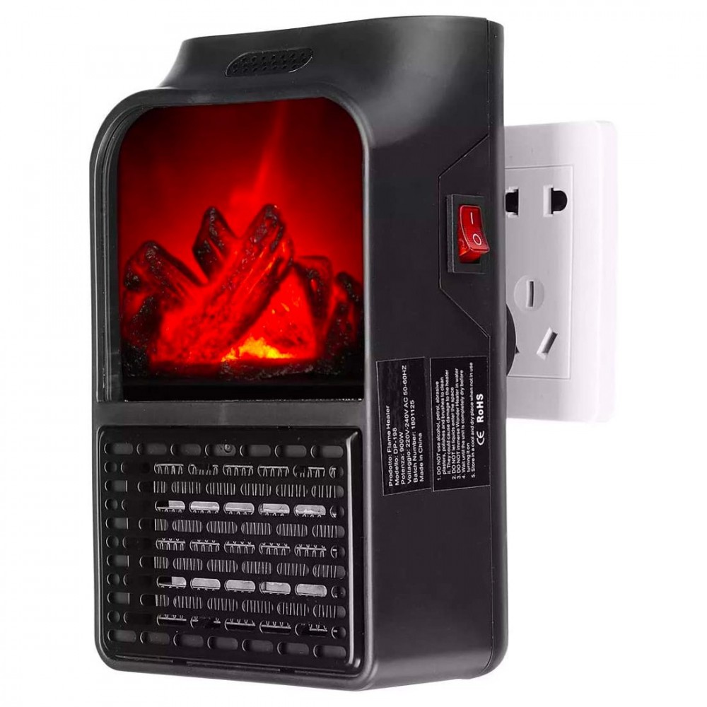 Mini estufa eléctrica portátil 1000W Chimenea falsa pantalla y temporizador