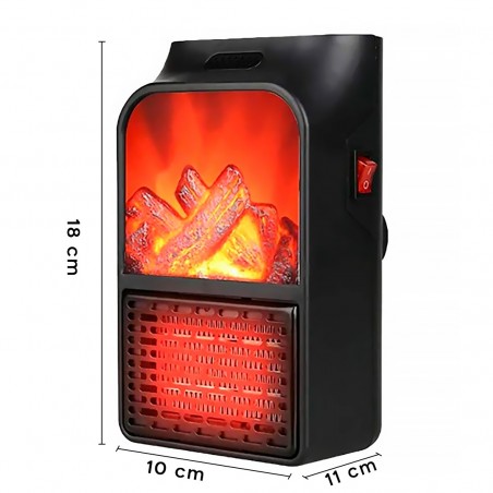 Mini estufa eléctrica portátil 1000W Chimenea falsa pantalla y temporizador