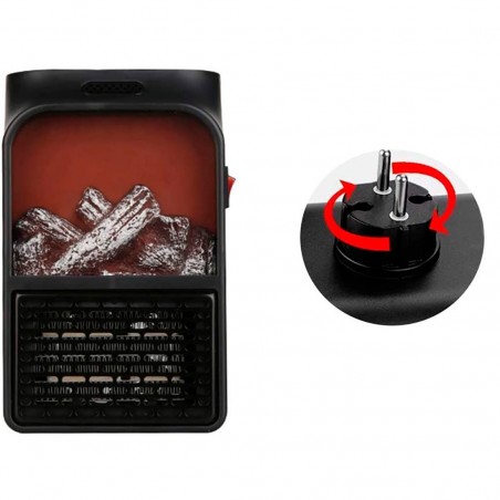 Mini estufa eléctrica portátil 1000W Chimenea falsa pantalla y temporizador