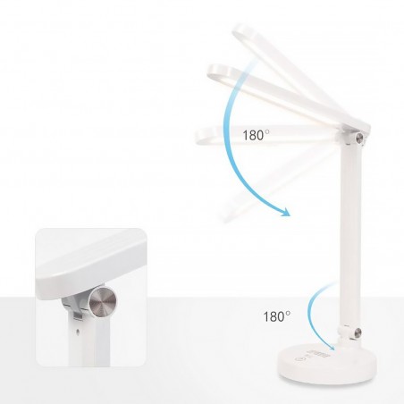 Lámpara de escritorio LED de control táctil recargable plegable con 3 brillos