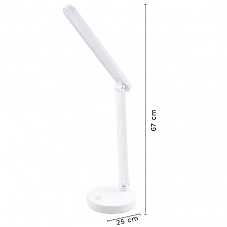 Lámpara de escritorio LED de control táctil recargable plegable con 3 brillos