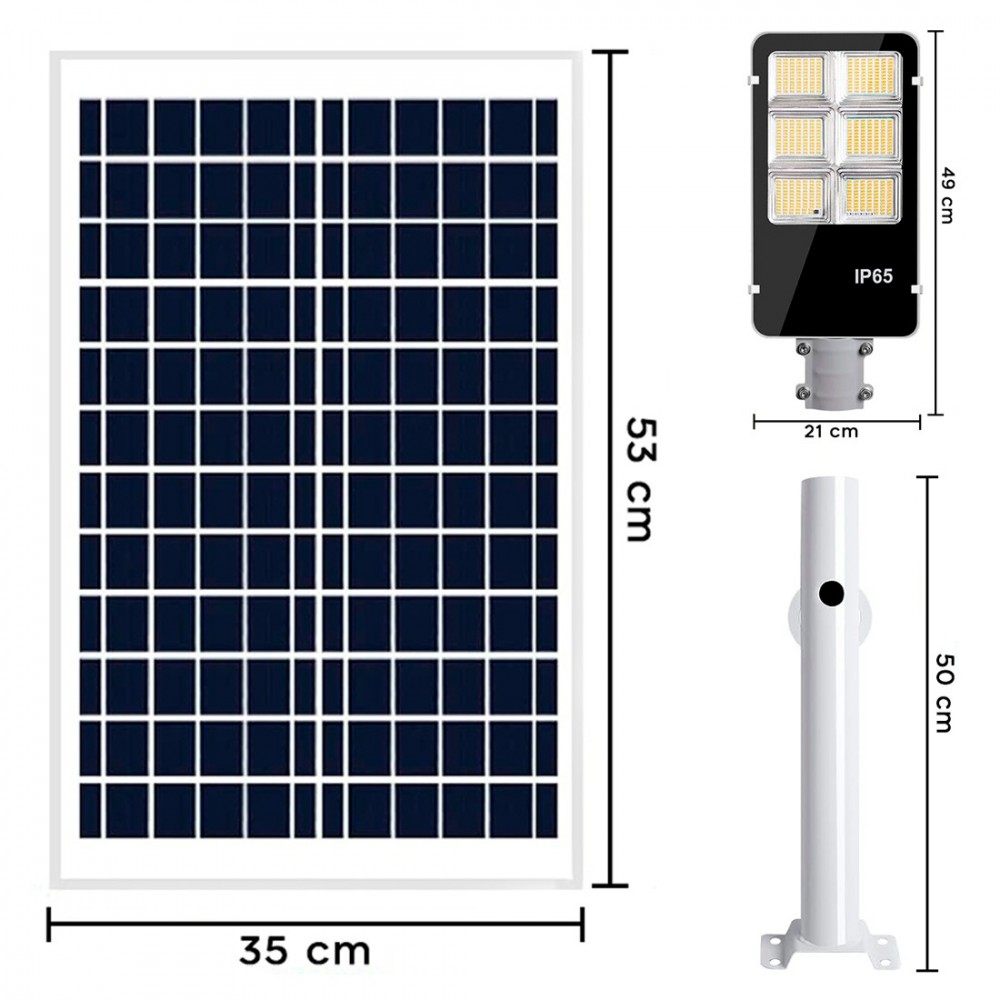 Farola con panel solar 300W lámpara LED...