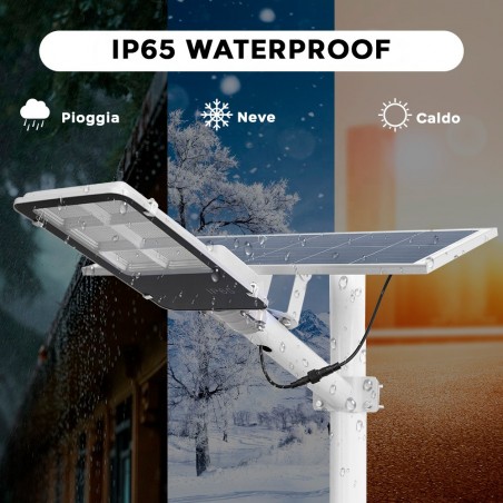 Farola con panel solar 300W lámpara LED exterior IP65 de luz blanca