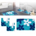 Set 3 piezas de alfombrillas para baño con motivo FLORAL - Decoración y confort