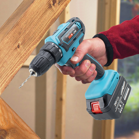 Kit 3pcs KRAFTROYAL Taladro Destornillador Amoladora Inalámbrico con Estuche