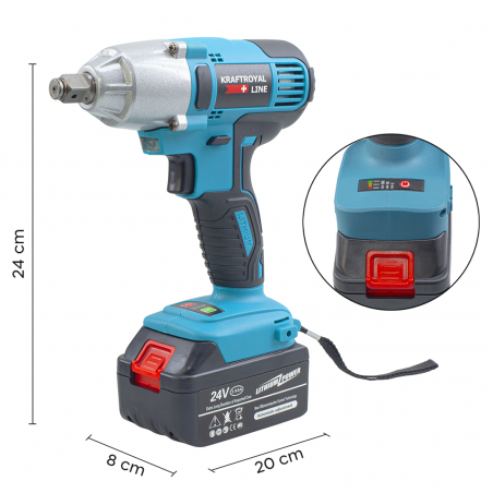 Kit 3pcs KRAFTROYAL Taladro Destornillador Amoladora Inalámbrico con Estuche