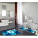 Set 3 piezas de alfombrillas para baño con motivo FLORAL - Decoración y confort