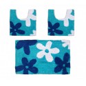 Set 3 piezas de alfombrillas para baño con motivo FLORAL - Decoración y confort