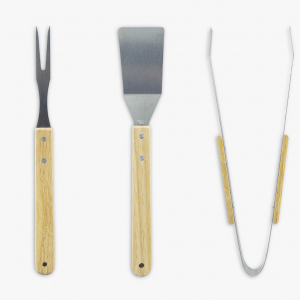 Set 3 Maxi utensilios para Barbacoa pinzas pala tenedor...
