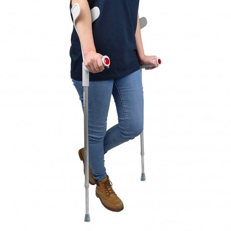 2 muletas ortopédicas bastón canadiense antebrazo regulable en altura