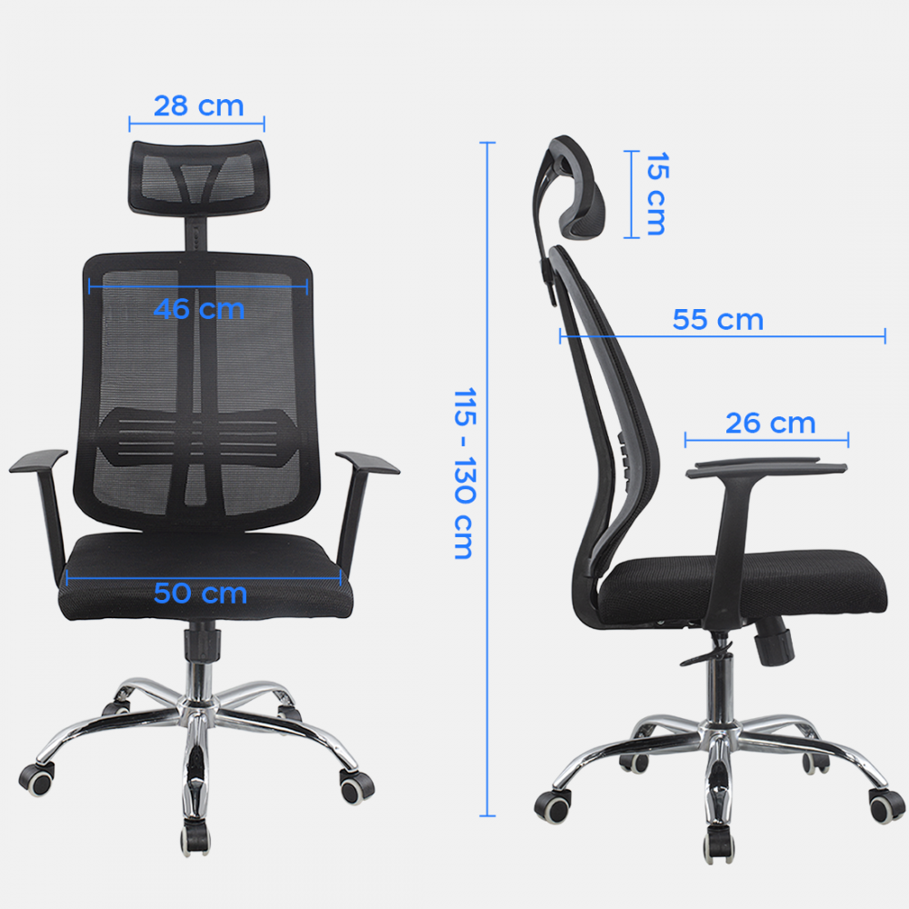 Silla oficina ejecutiva ajustable negra ALBERT...