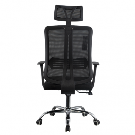 Silla oficina ejecutiva ajustable negra ALBERT Reposacabezas y reposabrazos