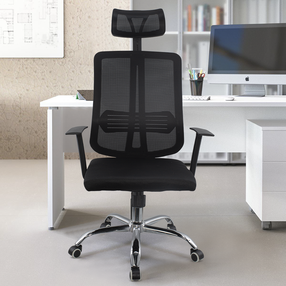 Silla oficina ejecutiva ajustable negra ALBERT...