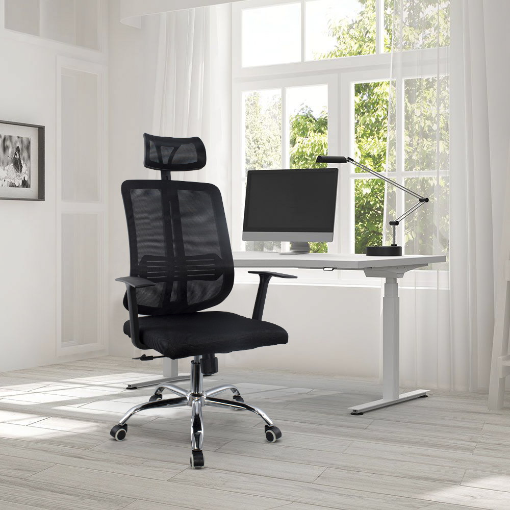 Silla oficina ejecutiva ajustable negra ALBERT...