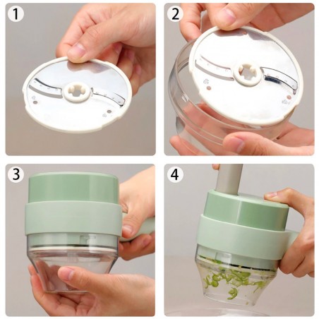 Cortador de verduras inalámbrico recargable portátil para cocina