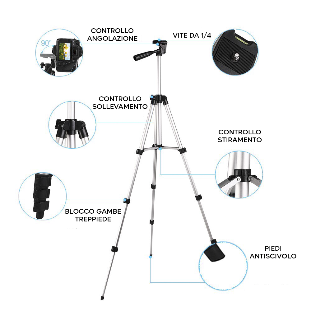 Trípode ajustable de 34 a 102 cm Trípode...