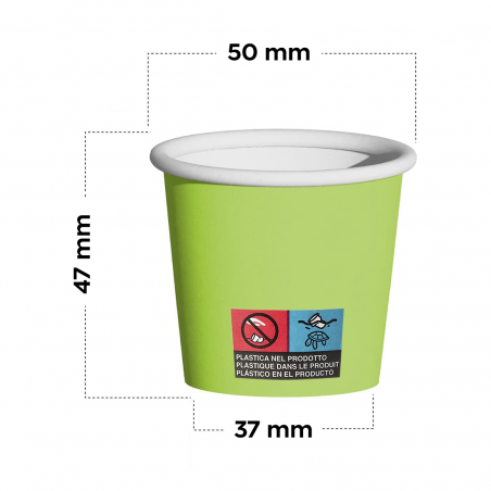 Pack de 1000 Vasos para café desechables biodegradables de colores 75ml