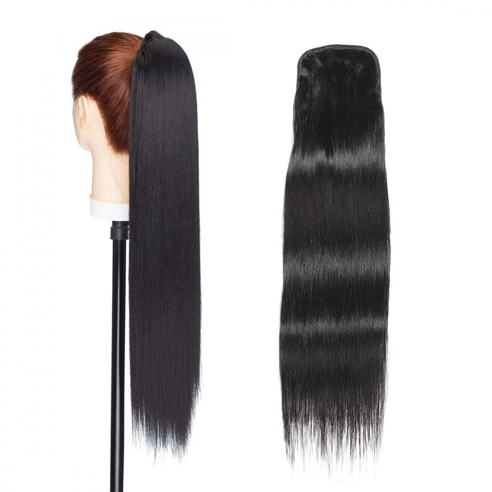 Extensión cabello liso negro con clip MARILIA cabello falso 140gr de 70cm
