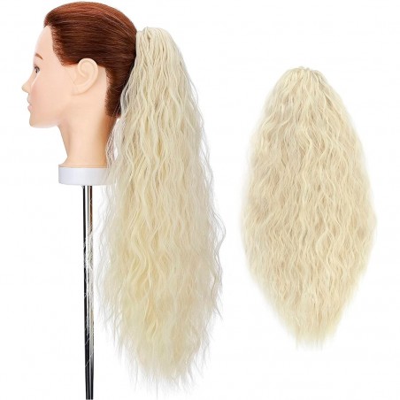 Extensión cabello rizado rubio con clip CAROL cabello falso 140gr de 70cm