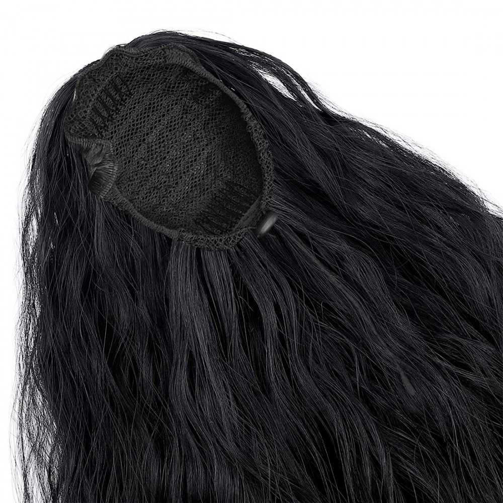 Extensión de cabello rizado negro JACY con clip...