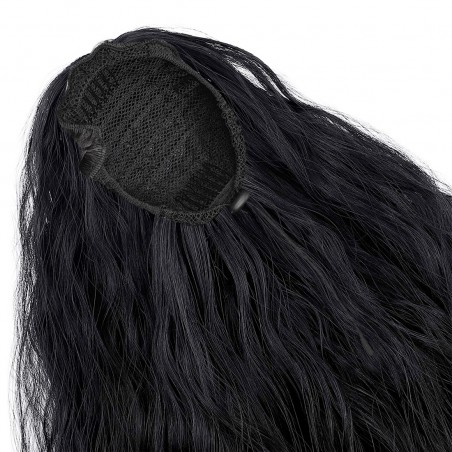 Extensión de cabello rizado negro JACY con clip cabello falso 140gr 70cm largo