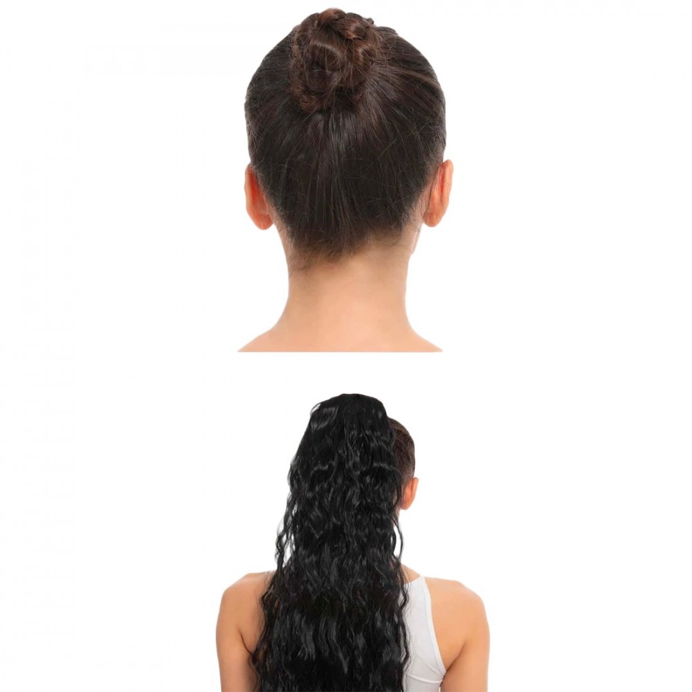 Extensión de cabello rizado negro JACY con clip...