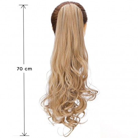 Extensiones de cabello rubio con clip JAMILE cabello postizo 140gr Ondulado 70cm