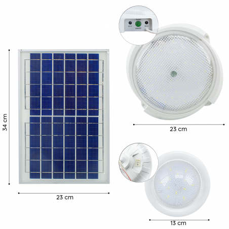 Lámpara con Focos empotrables LUZ SOLAR LED recarga solar protección IP65