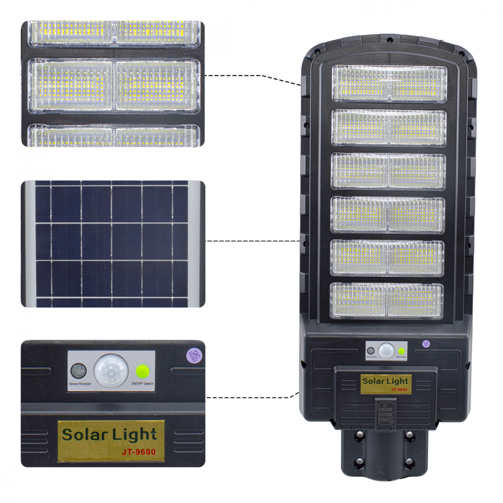 508248 Farola carga solar 600W sensor de movimiento y control remoto