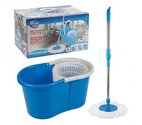 Cubo + Fregona (Giratorio 360º) con mango extensible MAGIC MOP - LIFETIME CLEAN 53922 - Limpieza del hogar