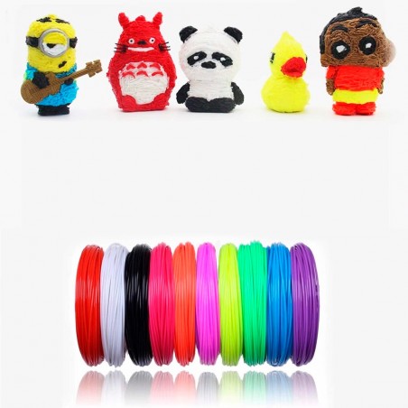 Recambio 20 Filamentos bolígrafo 3D recambio PLA hilos de colores 5mt 1.75mm