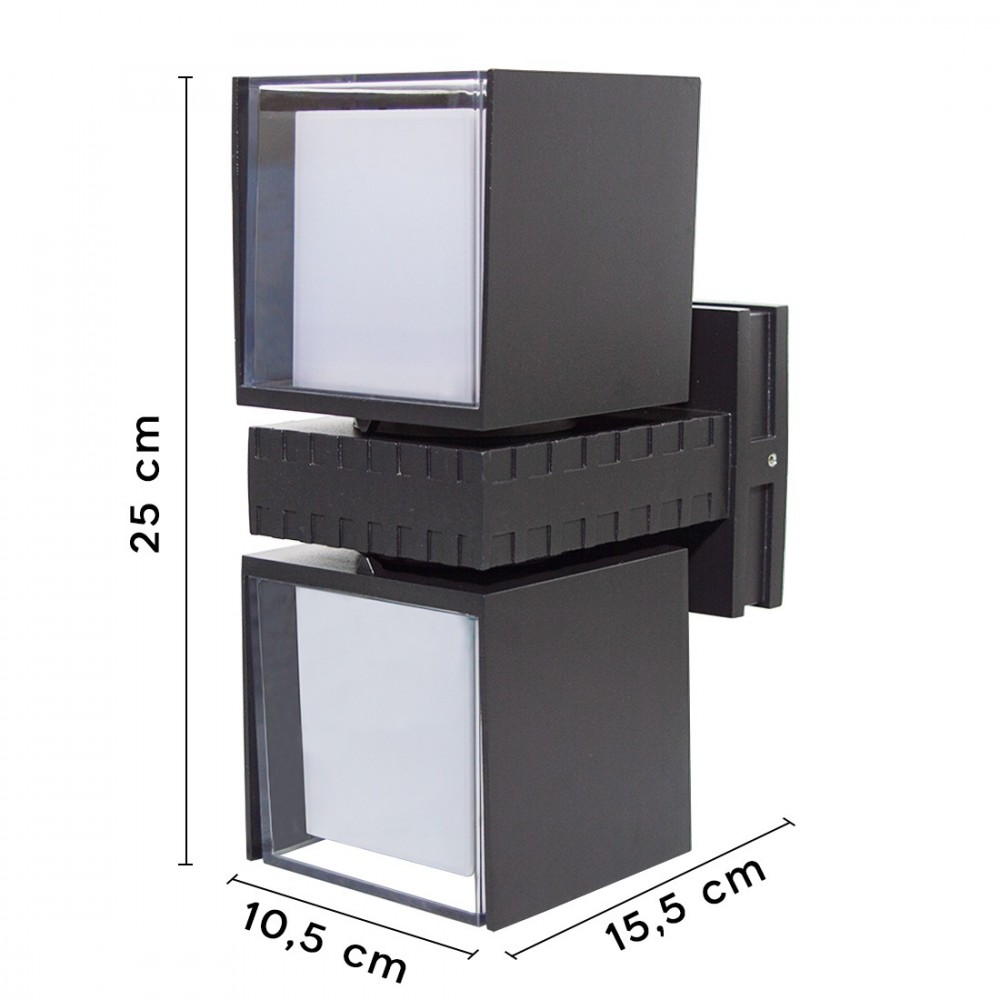 Lámpara de pared LED 24W cubo de luz cálida...