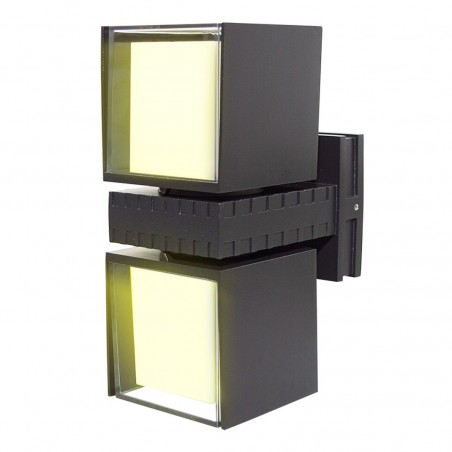 Lámpara de pared LED 24W cubo de luz cálida para exteriores giratoria 350 °