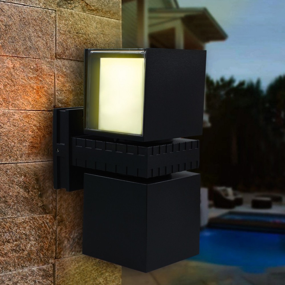 Lámpara de pared LED 24W cubo de luz cálida...
