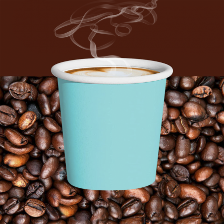 Pack de 150 Vasos para café desechables biodegradables de colores 75ml