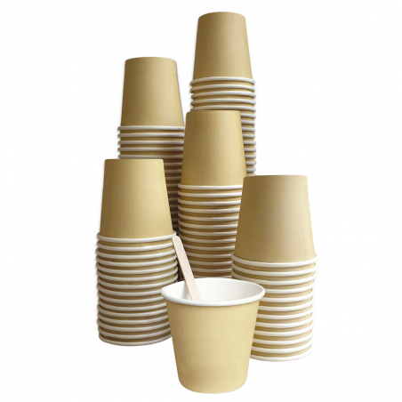 Pack de 150 Vasos para café desechables biodegradables de colores 75ml