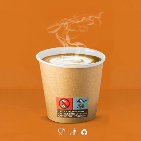 Pack de 150 Vasos para café desechables biodegradables de colores 75ml