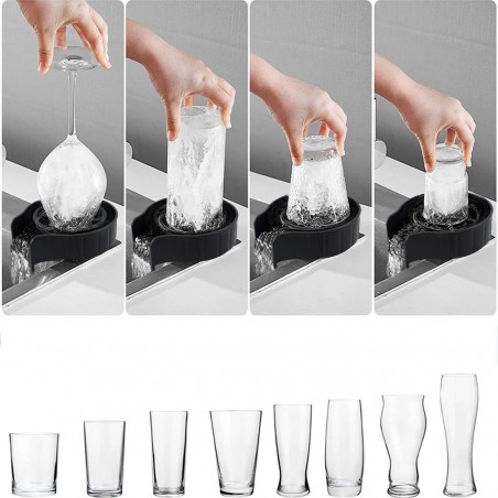 Limpiador de vasos de vidrio para hogar cocina enjuagadora de vasos