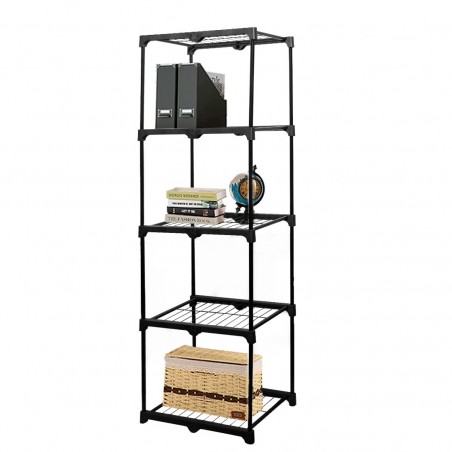 Estante 5 baldas estructura de acero negro para cociina o cuarto de baño 1.72H