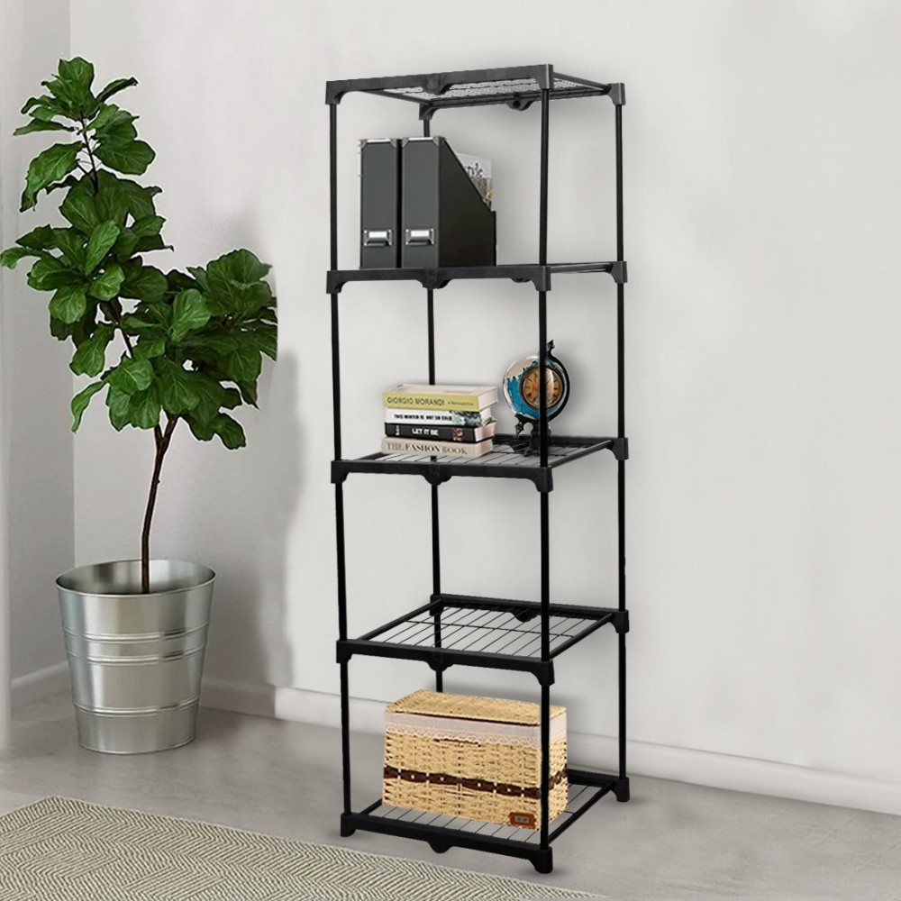 Estante 5 baldas estructura de acero negro para...