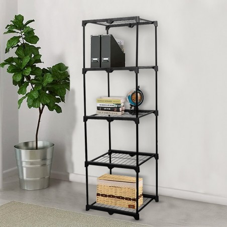 Estante 5 baldas estructura de acero negro para cociina o cuarto de baño 1.72H