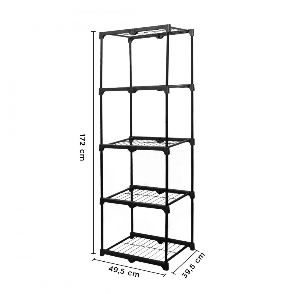 Estante 5 baldas estructura de acero negro para...
