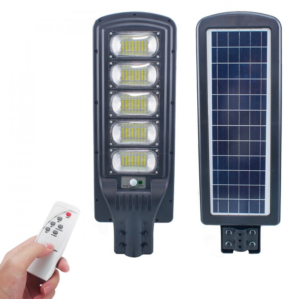 Farola de carga solar 250W con sensor de movimiento y mando a distancia