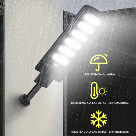 Farola de carga solar 250W con sensor de movimiento y mando a distancia