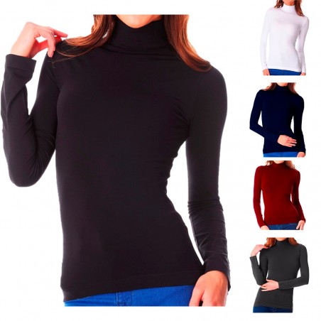 Jersey cuello alto mod. Maillot interior felpa polar térmico manga larga KATIA