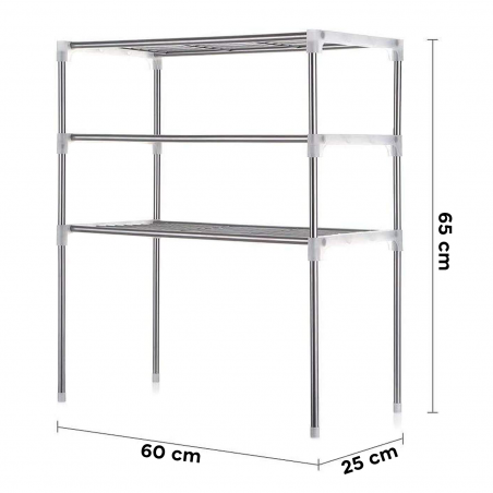 211471 Estante ahorra espacio para microondas 3 estantes para cocina 60x25x65cm